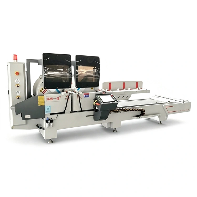 CNC kétfejű vágófűrész 45°-os és 90°-os vágáshoz